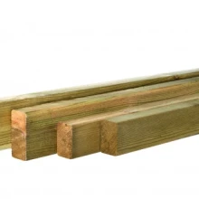 Grenen geschaafde regel 4,4 x 9,5 x 300 cm, groen geïmpregneerd.