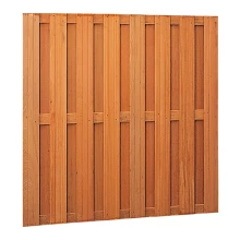 Hardhouten plankenscherm 17 planks 14 mm recht verticaal 180 x 90 cm.