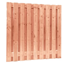 Redvision geschaafd plankenscherm 19-planks 16 mm, 180 x 180-90 cm, verticaal, recht aflopend.