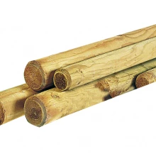 Ronde paal tamme kastanjehout geschild, Ø 8/10 x 250 cm.