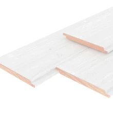 Vuren geschaafd halfhouts rabat 1,8 X 19,5 X 500 cm, wit gespoten.