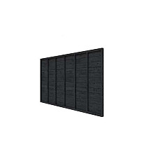 Zweeds rabat douglas enkelzijdige wand C, t.b.v. dubbele deur, 278,5 x 224 cm, zwart geïmpregneerd.