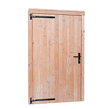 Douglas enkele deur extra hoog en breed met zwart beslag, linksdraaiend, 110 x 214 cm, onbehandeld.