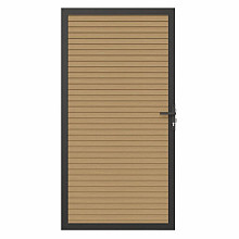 NewTechWood co-extrusie composiet deur in aluminium frame, horizontaal triple, 100 x 195 cm, Red Cedar.