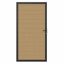 NewTechWood co-extrusie composiet deur in aluminium frame, horizontaal, 100 x 195 cm, Red Cedar.