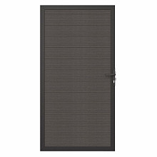 NewTechWood co-extrusie composiet deur in aluminium frame, horizontaal, 100 x 195 cm, Silver Gray.