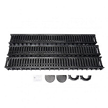 DB Actie Lijngoot met PE rooster incl 2x eindkap en 1x onderuitlaat (doos á 3 stuks)