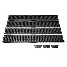 DB Actie Lijngoot met PE rooster incl 2x eindkap/uitloop 1x dicht (doos á 4 stuks)