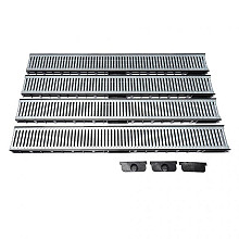 DB Actie Lijngoot gegalvaniseerd slim line incl 2x eindkap/uitloop 1x dicht (doos á 4 stuks)