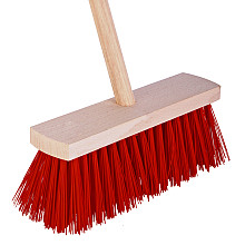 Talen Tools – Bezem – Rood – Harde haren – Houten steel – 120 centimeter