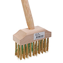 Talen Tools – Terrasbezem – Smal – Stalen haren – Houten steel – 140 cm