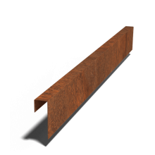 Cortenstaal overzetprofiel - 15 x 5 x 5 cm - 150 cm