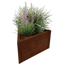 Cortenstaal plantenbak Alaska gelijkzijdig 60 cm (hoogte 40 cm)