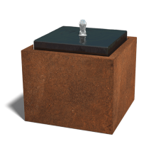 Cortenstaal watertafel - Orin - 50 x 50 x 40 cm - Met LED-verlichting