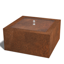 Cortenstaal watertafel 80 x 80 x 40 cm (met ledverlichting)