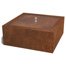 Cortenstaal watertafel - Lyra - 100 x 100 x 40 cm - Met LED-verlichting