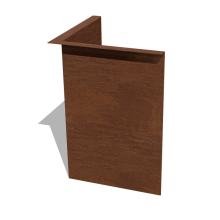 Cortenstaal borderrand - Gezet - Binnenhoek - Hoogte 45 cm