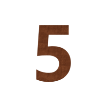 Cortenstaal huisnummer 5 - 15 cm