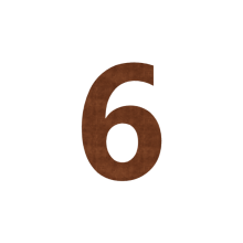 Cortenstaal huisnummer 6 - 15 cm
