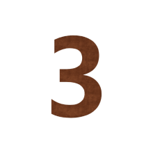 Cortenstaal huisnummer 3 - 50 cm