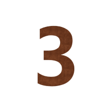 Cortenstaal huisnummer 3 - 80 cm