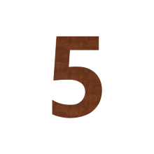 Cortenstaal huisnummer 5 - 80 cm