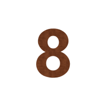 Cortenstaal huisnummer 8 - 80 cm