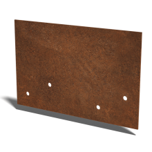 Cortenstaal koppelplaat - Recht - Hoogte borderrand 22 / 25 cm