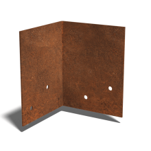 Cortenstaal koppelplaat 90º middel 22 - 25 cm