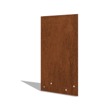 Cortenstaal koppelplaat - Recht - Hoogte borderrand 34 / 37,5 cm