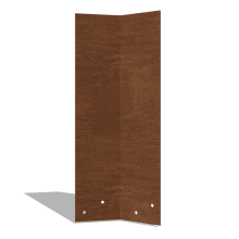 Cortenstaal koppelplaat 45º hoog XL 45 cm