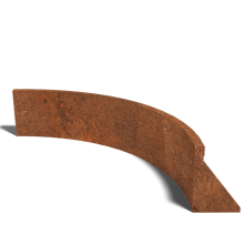 Cortenstaal keerwand binnenbocht 100 x 100 cm (hoogte 30 cm)