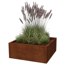 Cortenstaal plantenbak - Vierkant - 100 x 100 x 40 cm - Gelast - Zonder bodemplaat