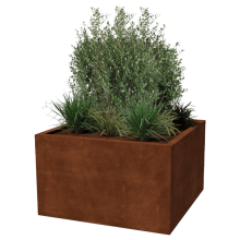 Cortenstaal gelaste plantenbak Montana 100 x 100 x 60 cm (zonder bodemplaat)