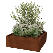 Cortenstaal gelaste plantenbak Montana 120 x 120 x 40 cm (zonder bodemplaat)