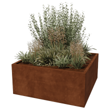 Cortenstaal plantenbak - Vierkant - 140 x 140 x 60 cm - Gelast - Zonder bodemplaat