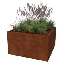 Cortenstaal plantenbak - Vierkant - 140 x 140 x 80 cm - Gelast - Zonder bodemplaat