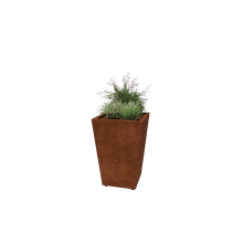 Cortenstaal gelaste plantenbak Cone 60 x 60 x 80 cm met bodem