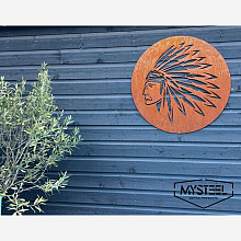 Cortenstaal wanddecoratie Indiaan - large