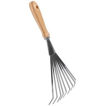Talen Tools – Handbladharkje – 9 tanden – Verzinkt staal – Essenhouten handvat