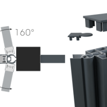 Boston alu variabel hoekprofiel voor paal RAL7016 L-200cm