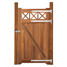 Elephant poort Belvedere enkel Bangkirai hardhout 3,5x100x180 cm met trellis incl. beslagset 008995