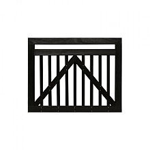 Elephant poortje industrieel Bangkirai hardhout 3,2 x 100 x 80 cm – zwart gelakt RVS geschroefd