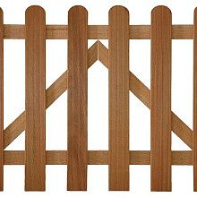 Elephant poortje Classic Bangkirai hardhout 3,5x100x80 cm fijne ribbel – RVS geschroefd