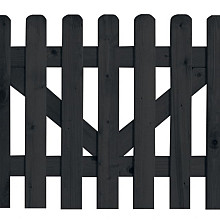 Elephant Poortje Vuren FSC Zwart Gelakt 3,2 x 100 x 80 cm – Vlak Geschaafde Lamellen