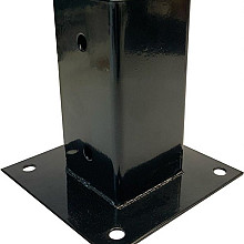 Elephant paalhouder met voet staal 7x7 cm – zwart gepoedercoat