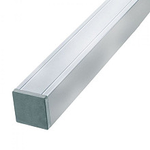 Elephant Geassembleerde Deurpaal Aluminium met Kap – 6,8 x 6,8 x 272 cm, Alu Kleur, Versterkt met Ho