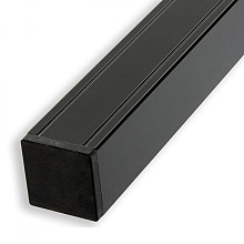 Elephant geassembleerde paal aluminium met kapjes – 6,8x6,8x272 cm – zwart gepoedercoat met houten k