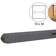 Betonpaal Stampbeton 10 x 10 x 180 cm – Antraciet Tussenpaal voor Scherm 90 cm Hoog