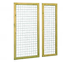 Grenen betonijzertrellis met maas 7,5 x 7,5 cm, in raamwerk 4,4 x 6,8 cm, 60 x 180 cm, groen geïmpre